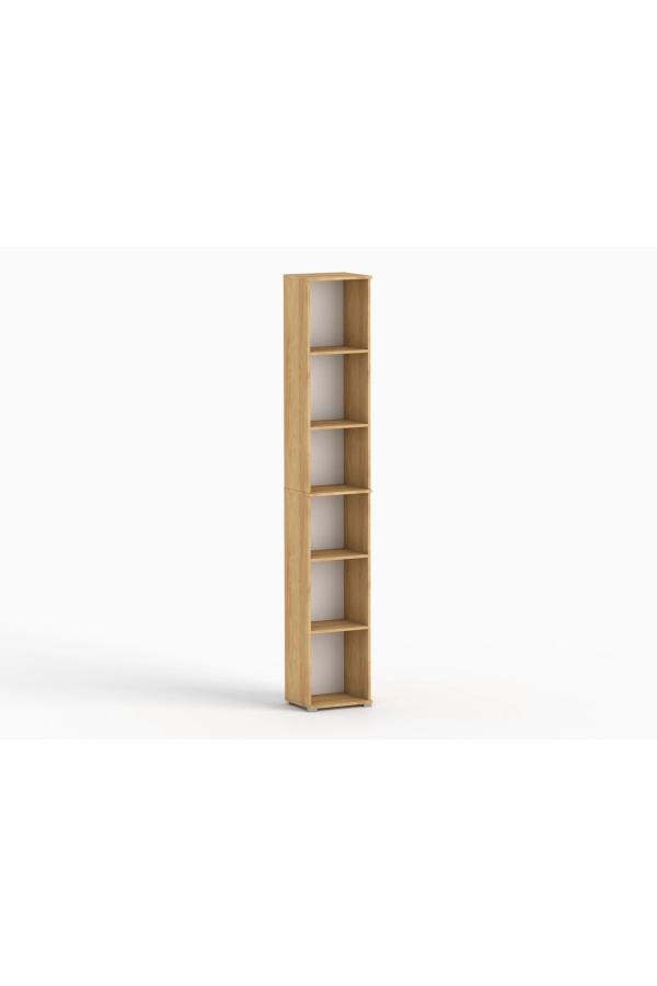 Regał Pola 215x30 Hikora. Szeroki 30 cm, 6 półek na książki i segregatory